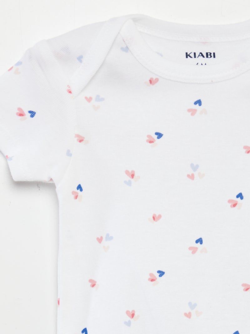 Body stampati in cotone - set di 3 BIANCO - Kiabi