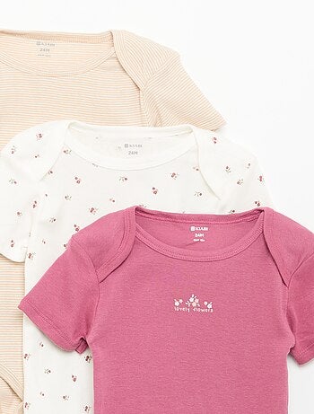 Body stampati in cotone - set da 3