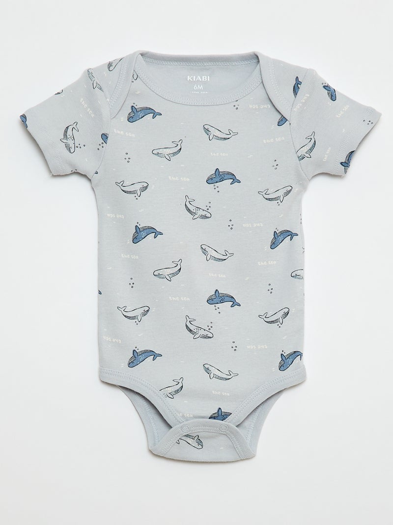 Body stampati in cotone - set di 3 Blu - Kiabi