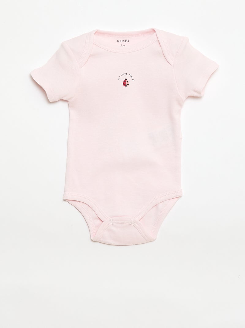 Body stampati in cotone - set di 3 Rosa - Kiabi