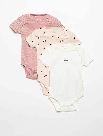 Body stampati in cotone - set da 3