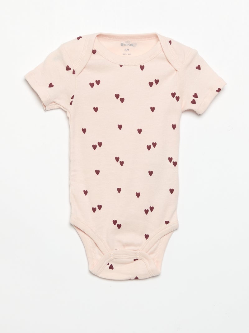 Body stampati in cotone - set di 3 Rosa - Kiabi