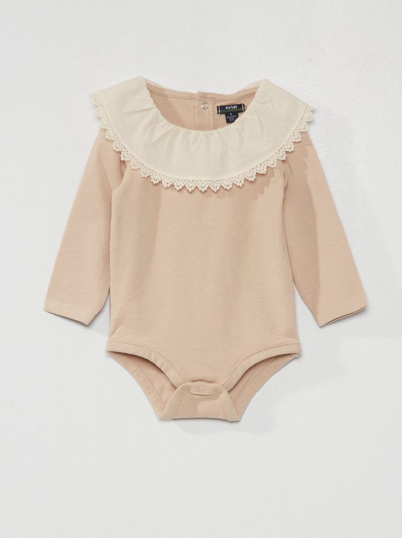 Body tinta unita a maniche lunghe BEIGE - Kiabi