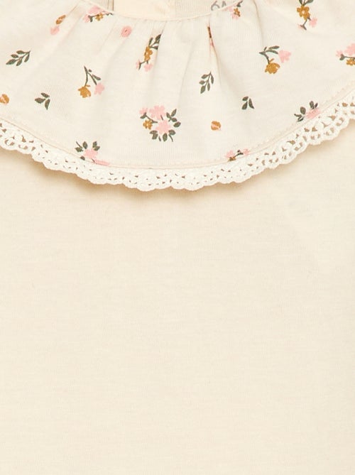 Body tinta unita con colletto Claudine stampato - Kiabi