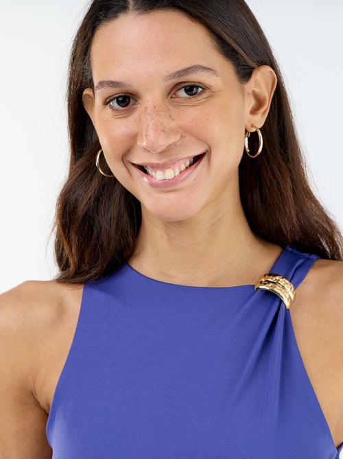 Body tinta unita con gioielli fantasia sulle spalline - Kiabi