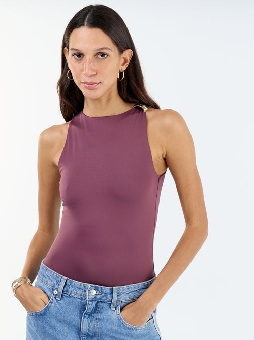 Body tinta unita con gioielli fantasia sulle spalline - Kiabi