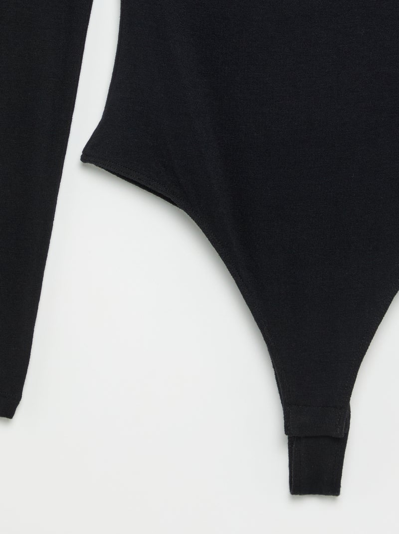 Body tinta unita con pizzo Nero - Kiabi