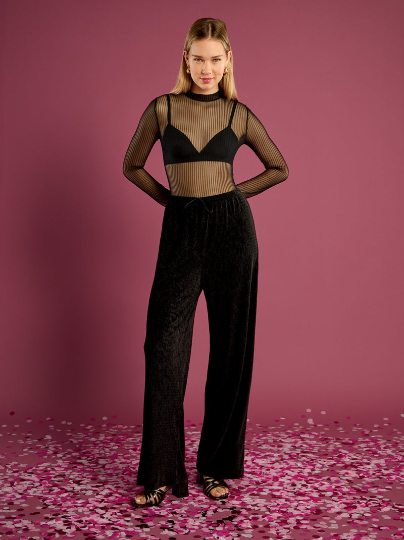 Body trasparente con schiena scoperta Nero - Kiabi