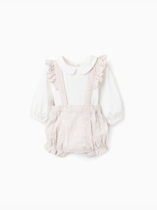 Body + tutina con motivo vichy - Kiabi