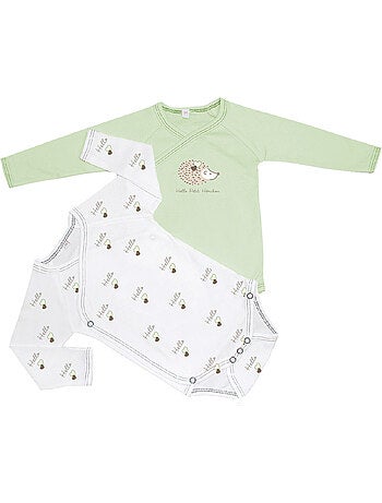 Body x2 a maniche lunghe per neonati Les Chatounets "HERI