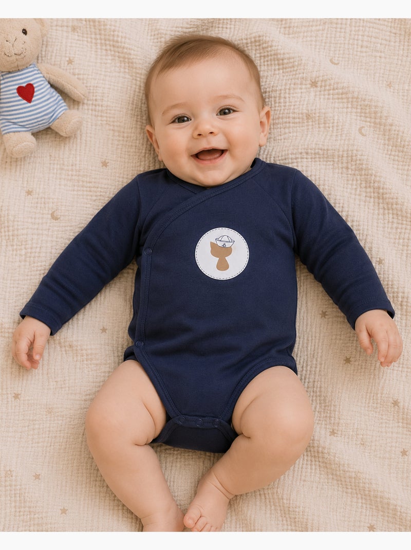 Body x2 a maniche lunghe per neonati Les Chatounets "MARIN" Blu - Kiabi