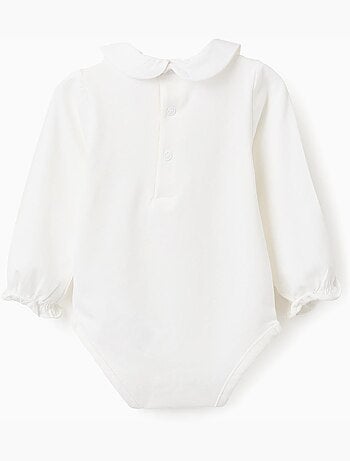 Bodysuit a manica lunga con fiori e volant