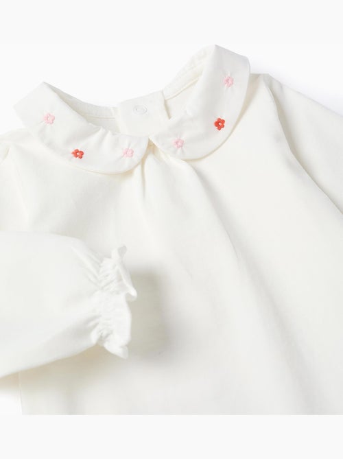 Bodysuit a manica lunga con fiori e volant - Kiabi