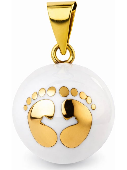 Bola di gravidanza, collana bianca con piedi dorati | Bola - Kiabi Bola di gravidanza, collana bianca con piedi dorati | Bola - Kiabi