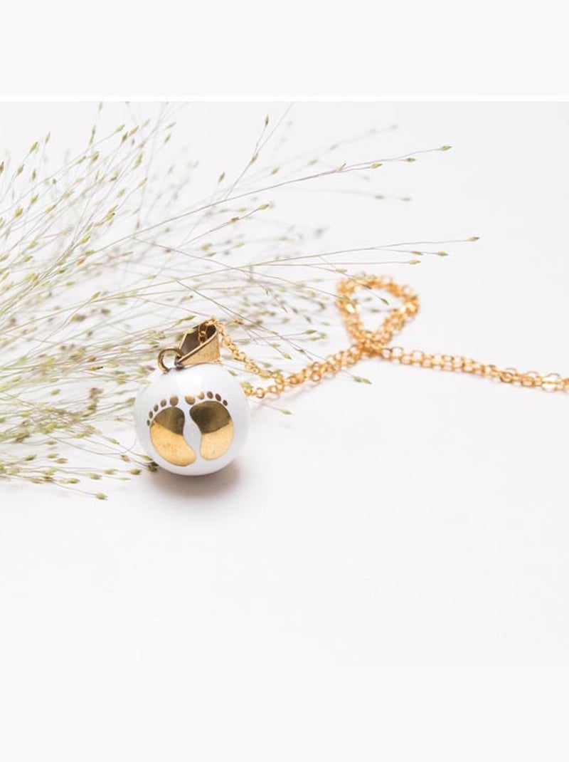 Bola di gravidanza, collana bianca con piedi dorati | Bola Bianco - Kiabi