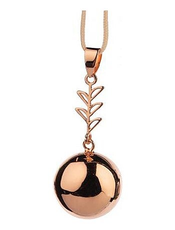 Bola di gravidanza collana, foglia d'oro rosa | Bola