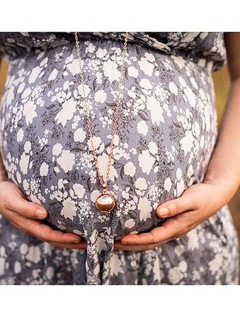 Bola di gravidanza collana, foglia d'oro rosa | Bola