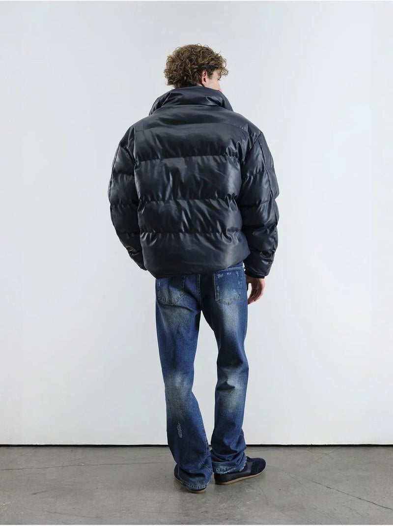 Bomber imbottito con chiusura a zip giesto Blu marino - Kiabi