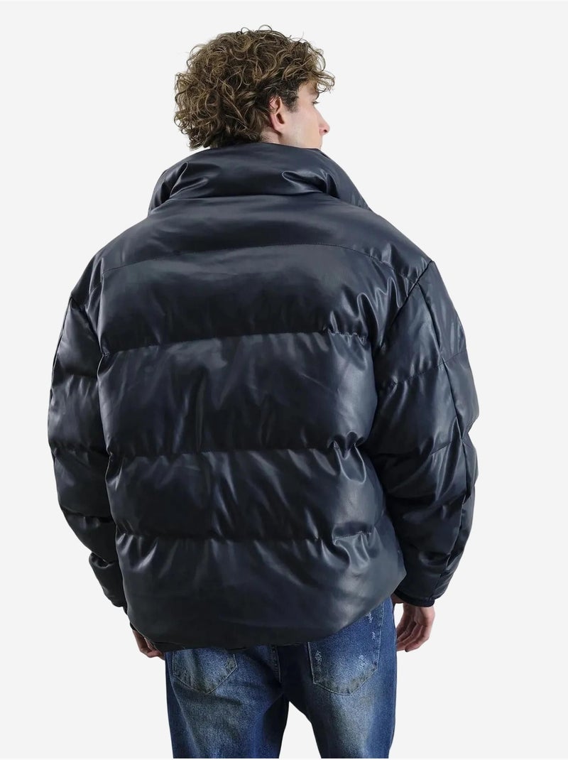 Bomber imbottito con chiusura a zip giesto Blu marino - Kiabi