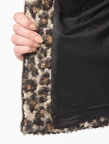 Bomber leopardato con zip