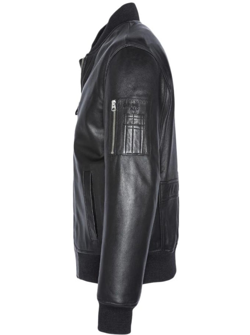 Bomber Schott in Pelle da Uomo Nero - Kiabi