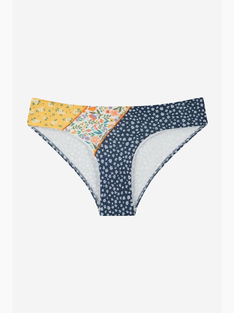 Bonita slip bikini hipster a fiori penti Blu marino - Kiabi