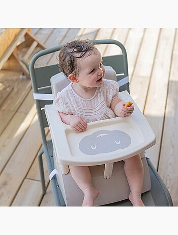 Seggiolone rialzatore per sedia 2-in-1 regolabile Thermobaby con vassoio rimovibile