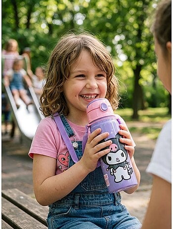 Borraccia bambino 600 ml con maniglia kuromi sanrio