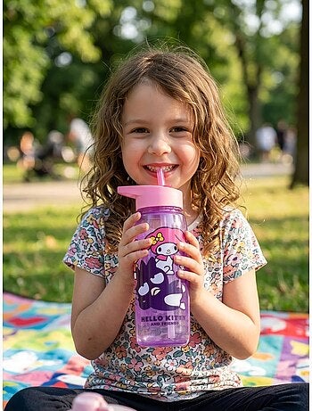 Borraccia impermeabile 600 ml con cannuccia hello kitty sanrio
