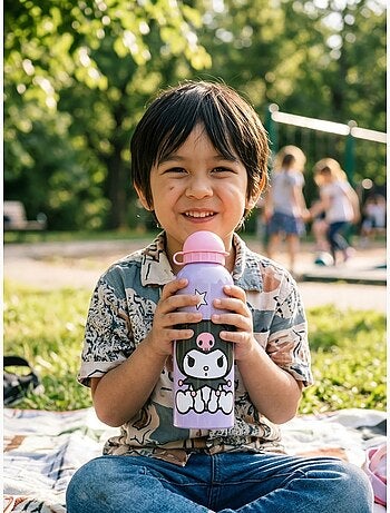Borraccia kuromi 500 ml in alluminio bocca larga sanrio