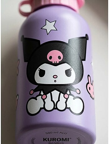 Borraccia kuromi 500 ml in alluminio bocca larga sanrio