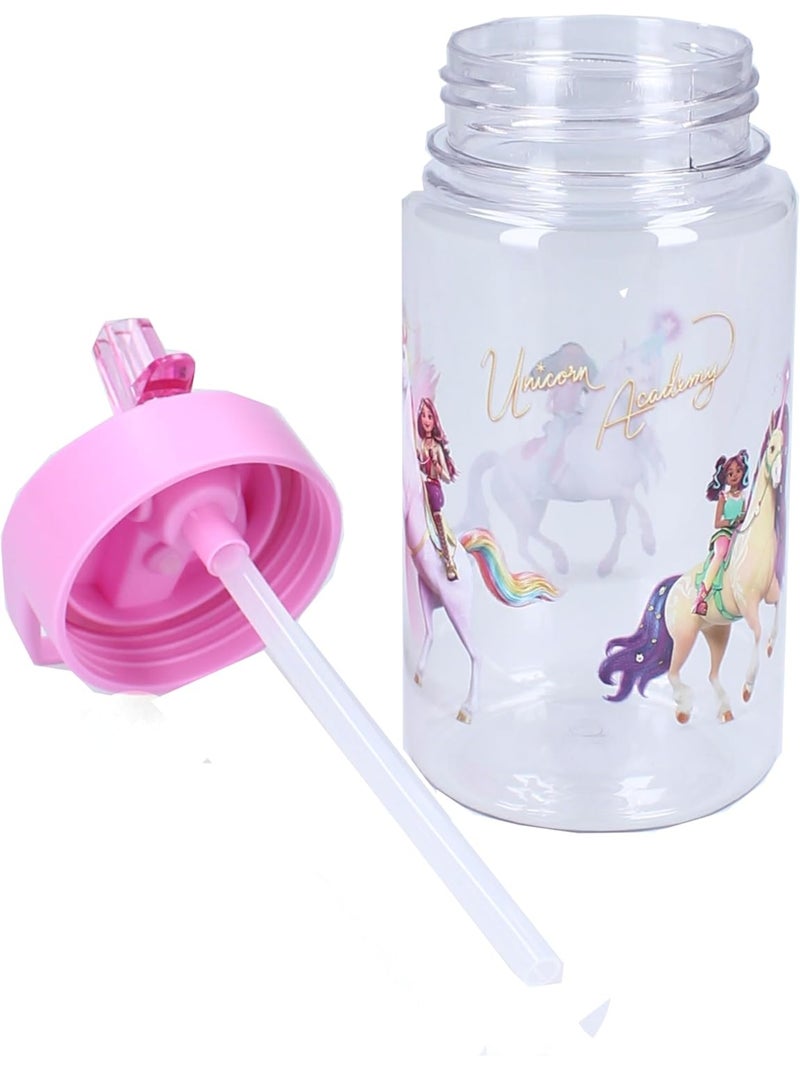 Borraccia per bambini Unicorn Academy da 450 ml - Cannuccia integrata e con manico Rosa - Kiabi