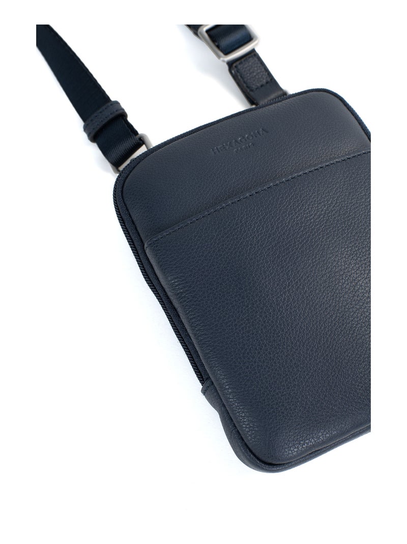 Borsa - pelle confort hexagona Blu marino - Kiabi