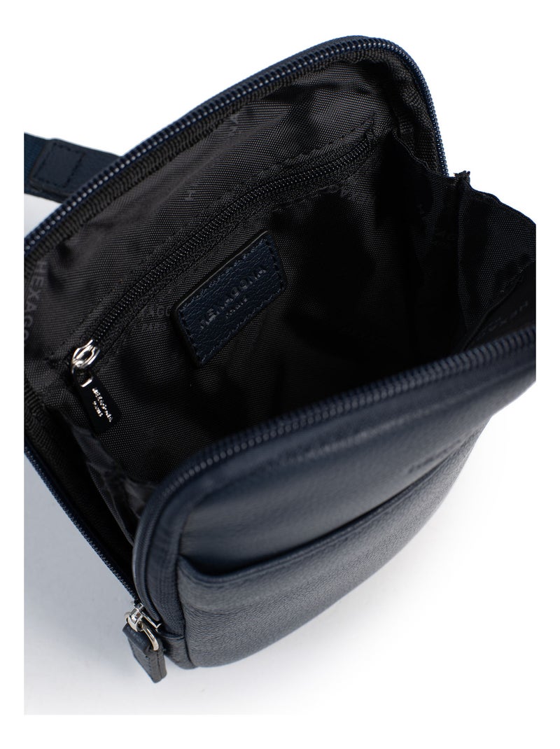 Borsa - pelle confort hexagona Blu marino - Kiabi