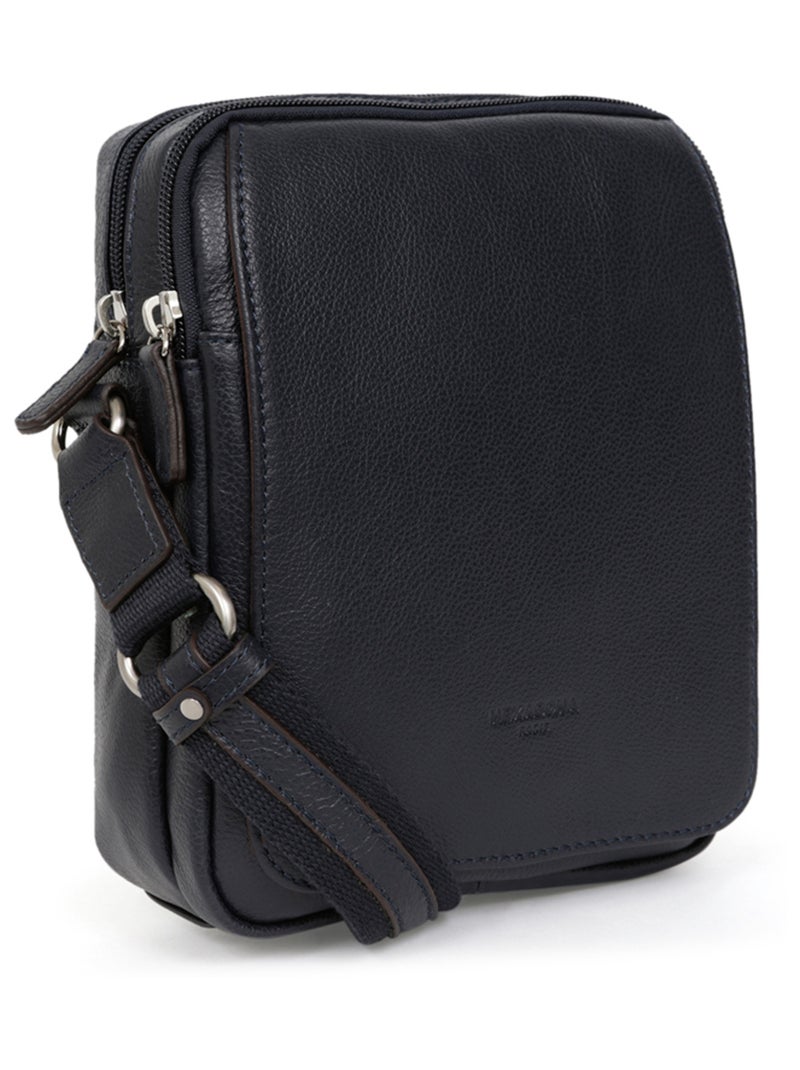 Borsa - pelle confort hexagona Blu marino - Kiabi