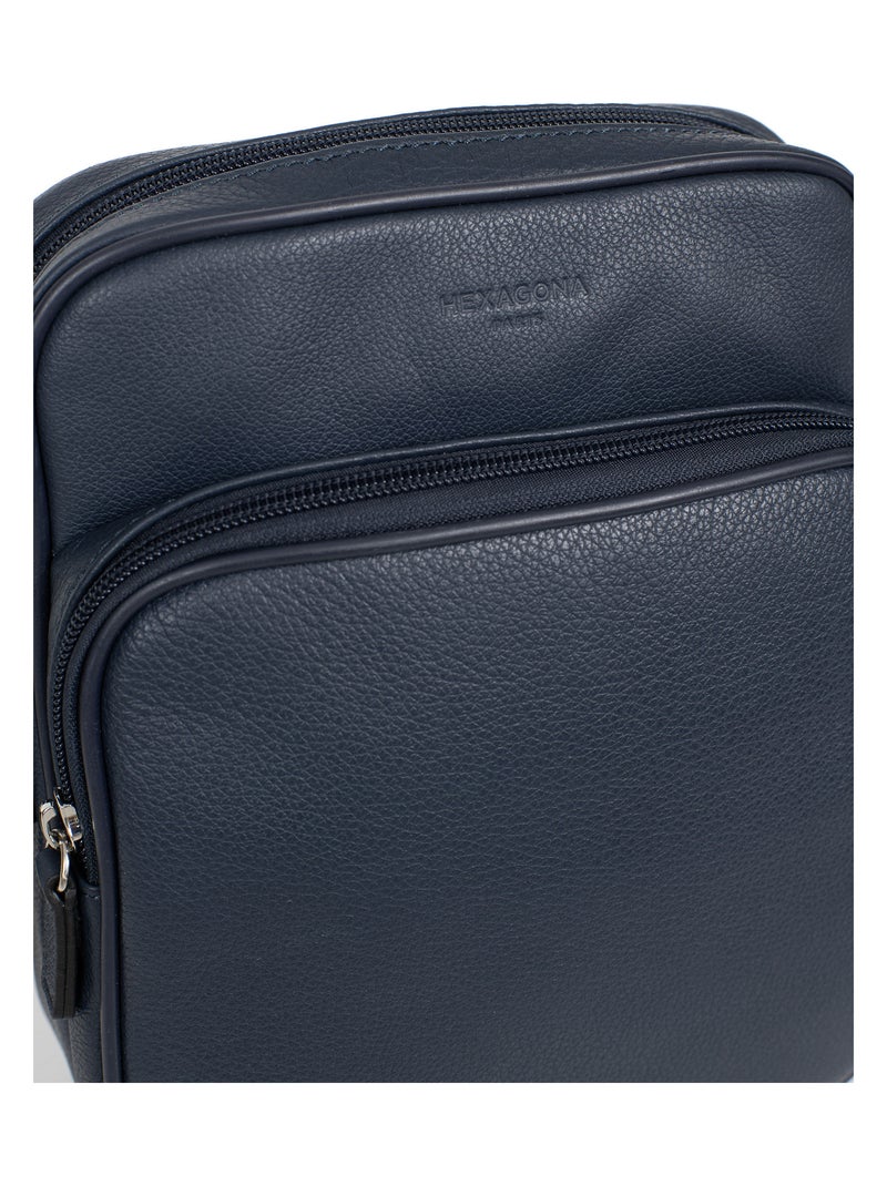 Borsa - pelle confort hexagona Blu marino - Kiabi