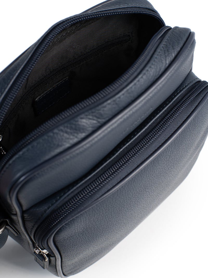 Borsa - pelle confort hexagona Blu marino - Kiabi