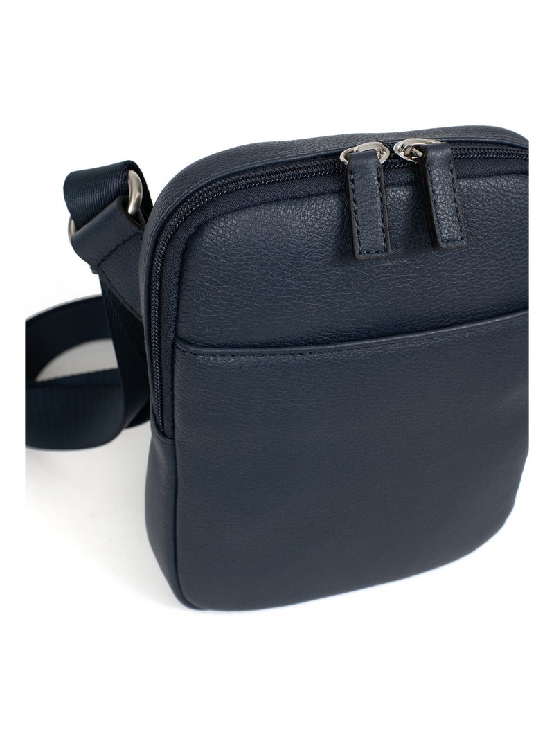 Borsa - pelle confort hexagona Blu marino - Kiabi