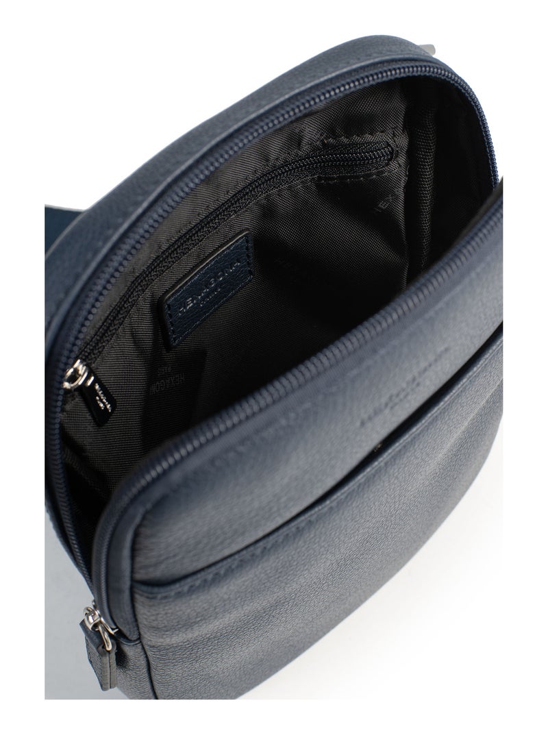 Borsa - pelle confort hexagona Blu marino - Kiabi