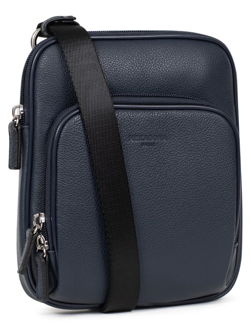 Borsa - pelle confort hexagona Blu marino - Kiabi