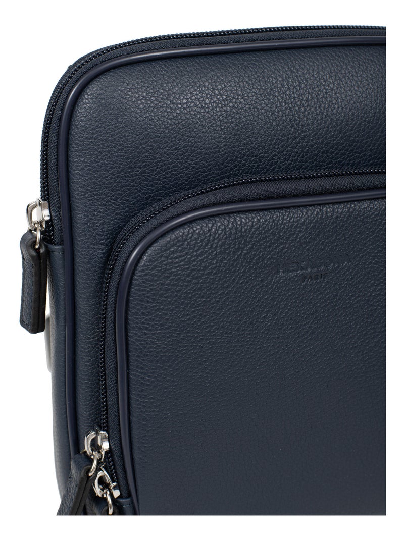 Borsa - pelle confort hexagona Blu marino - Kiabi