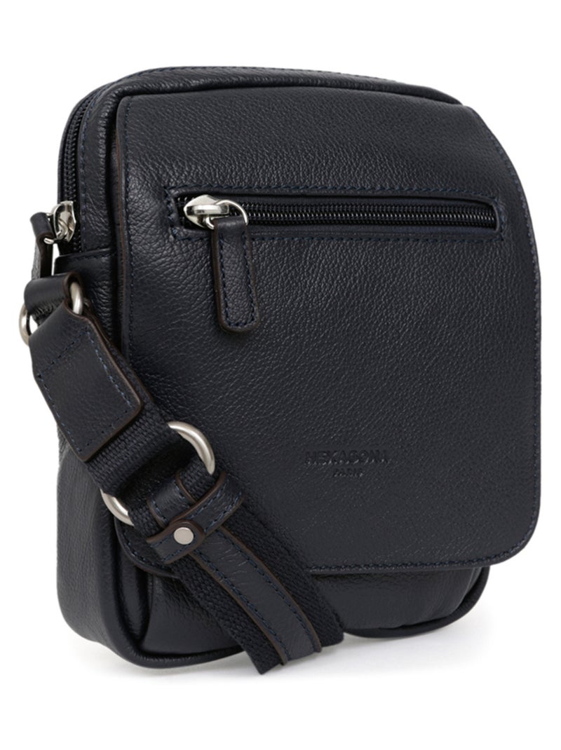 Borsa - pelle confort hexagona Blu marino - Kiabi