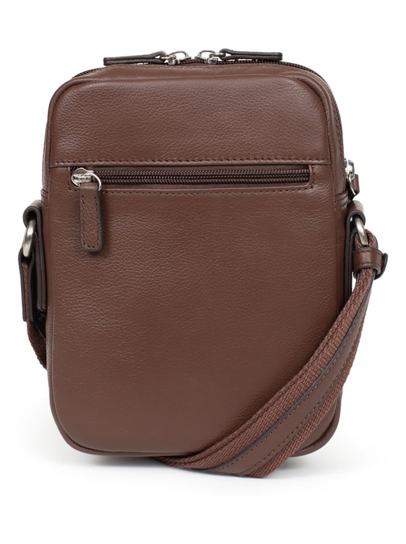 Borsa - pelle confort hexagona Marrone cioccolato - Kiabi