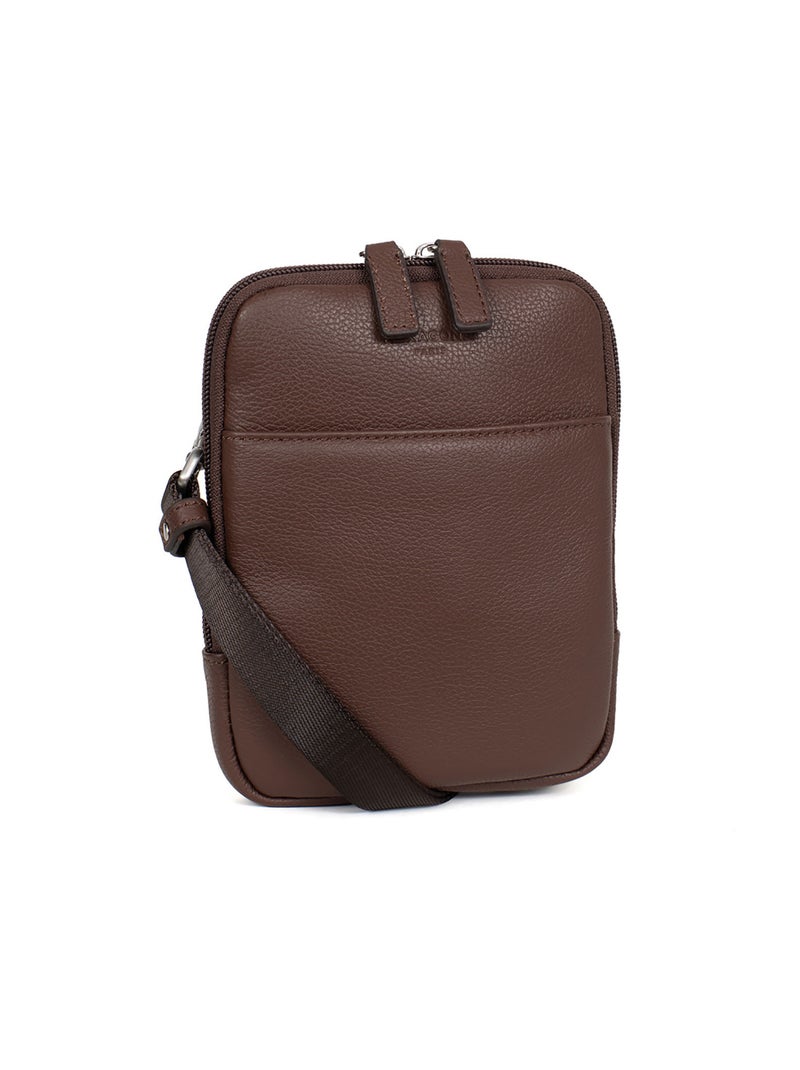 Borsa - pelle confort hexagona Marrone cioccolato - Kiabi