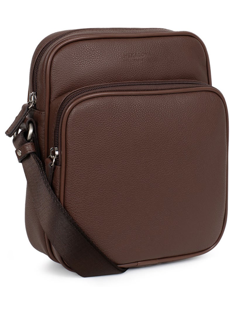 Borsa - pelle confort hexagona Marrone cioccolato - Kiabi
