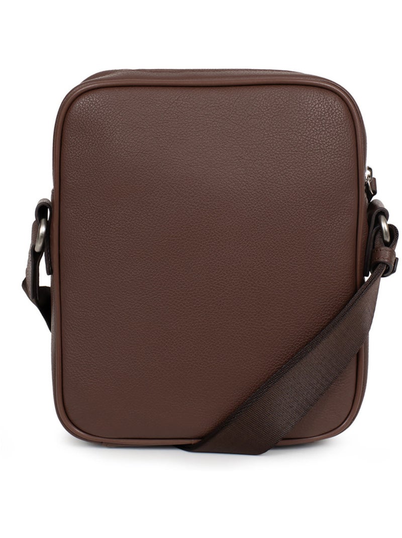 Borsa - pelle confort hexagona Marrone cioccolato - Kiabi