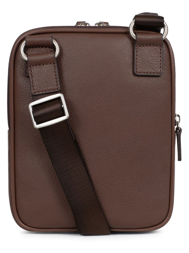 Borsa - pelle confort hexagona Marrone cioccolato - Kiabi