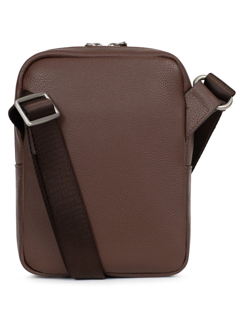 Borsa - pelle confort hexagona Marrone cioccolato - Kiabi