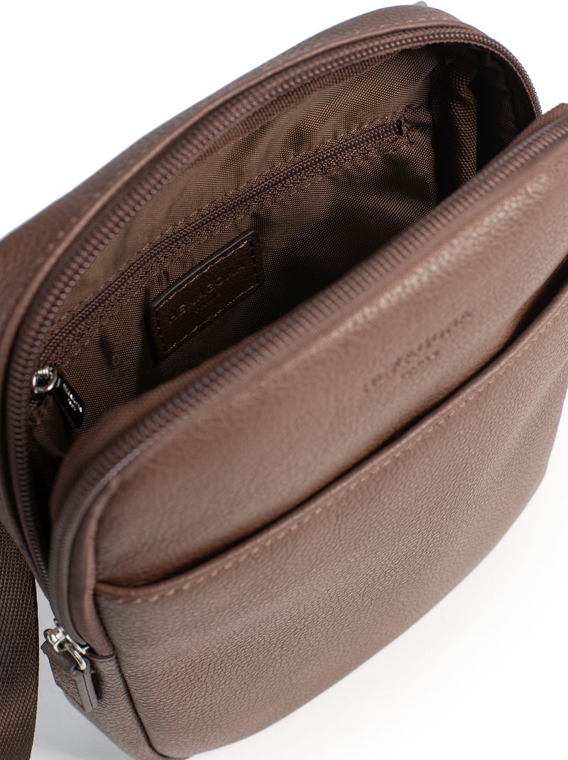 Borsa - pelle confort hexagona Marrone cioccolato - Kiabi