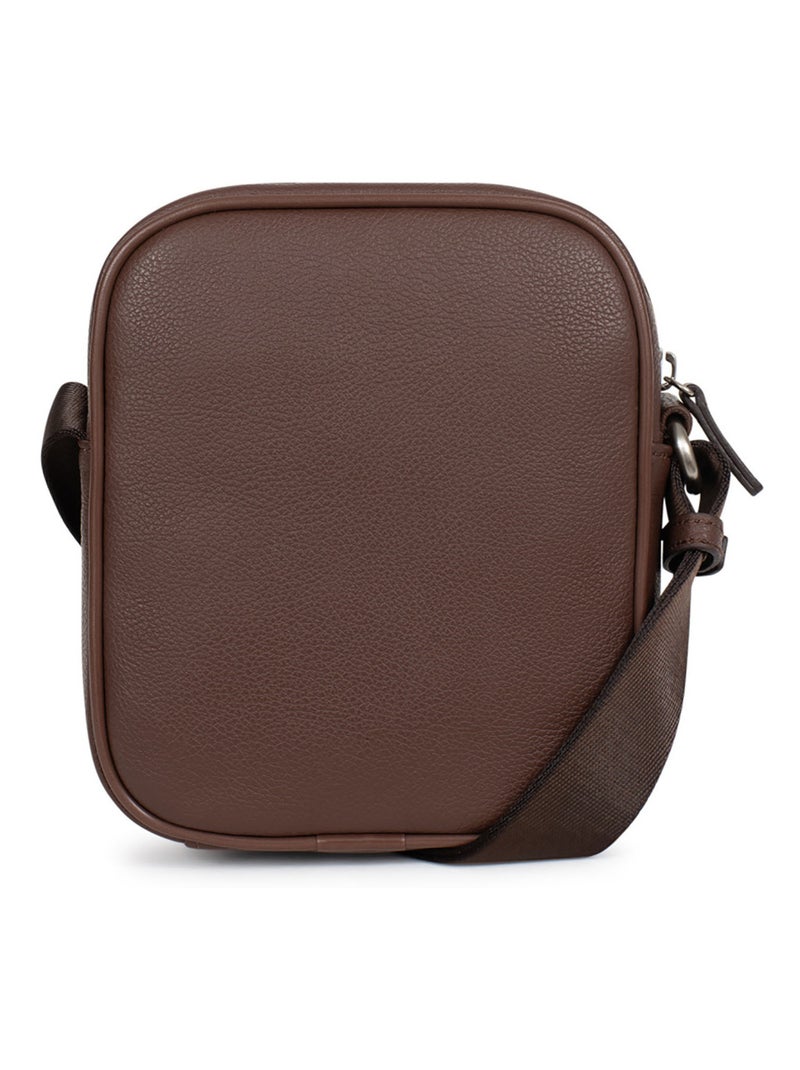 Borsa - pelle confort hexagona Marrone cioccolato - Kiabi